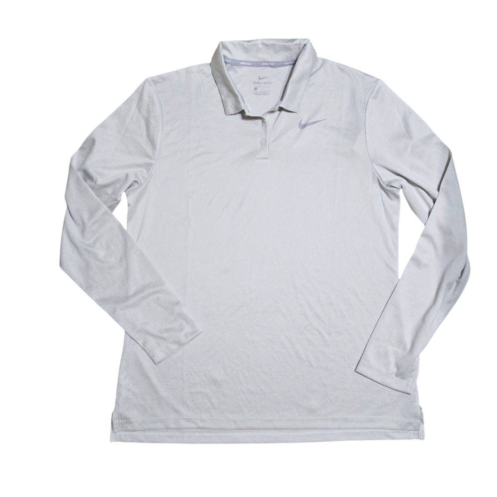 NIKE Dry Longsleeves Core Circular Knit Jacquard Golf Polo Top 2019 Women Large